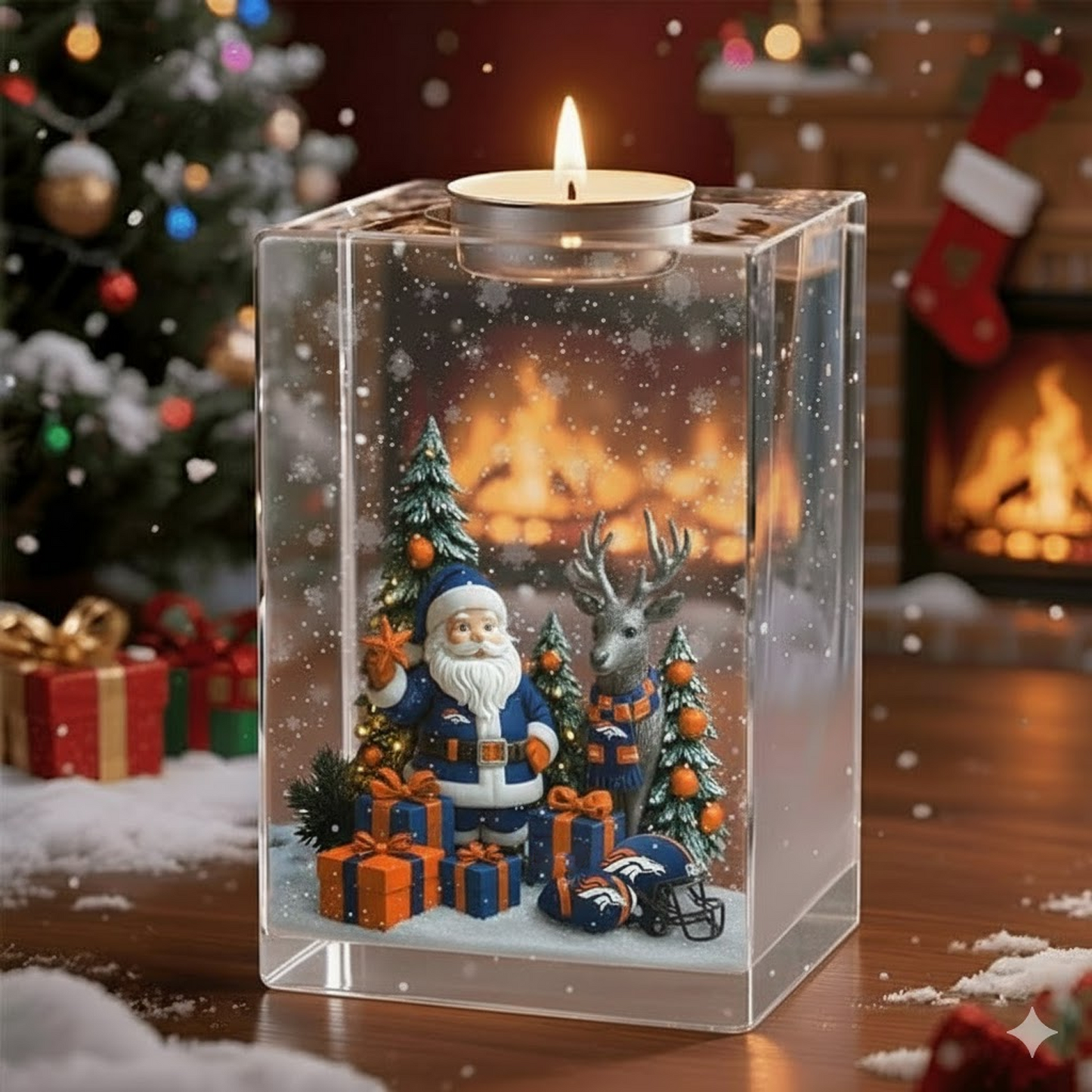 NFL x DEN Christmas Crystal Candle Holder V1 NAK NHT