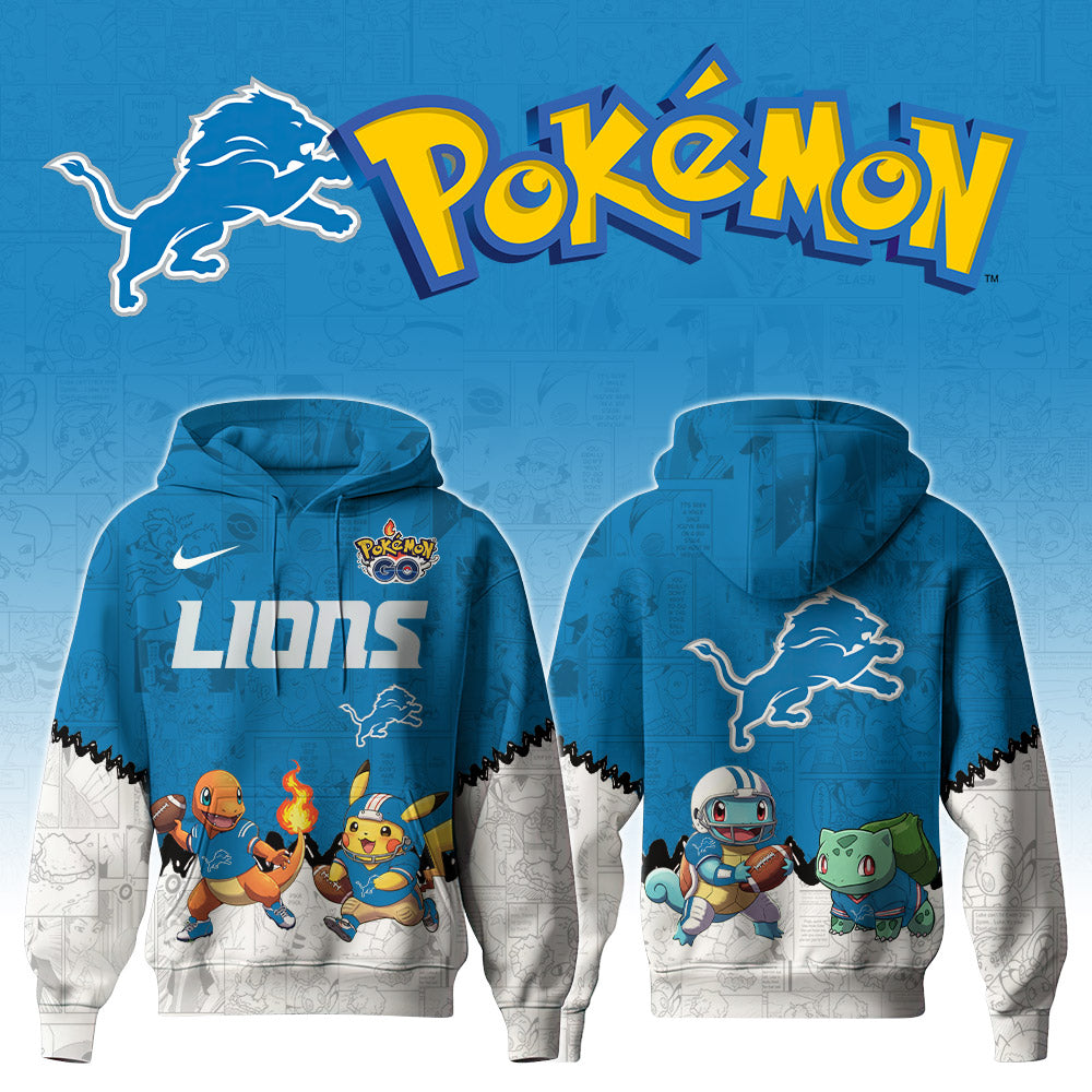 NFL x DET x PKM 3D Hoodie HLP HLPHUONG