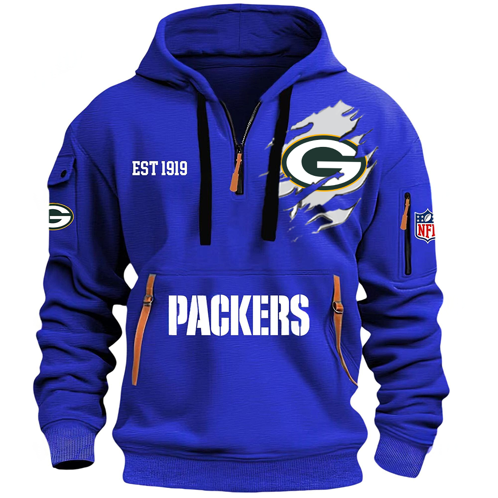 NFL x GB EST 1919 Half Zipper Hoodie HLP HLPHUONG