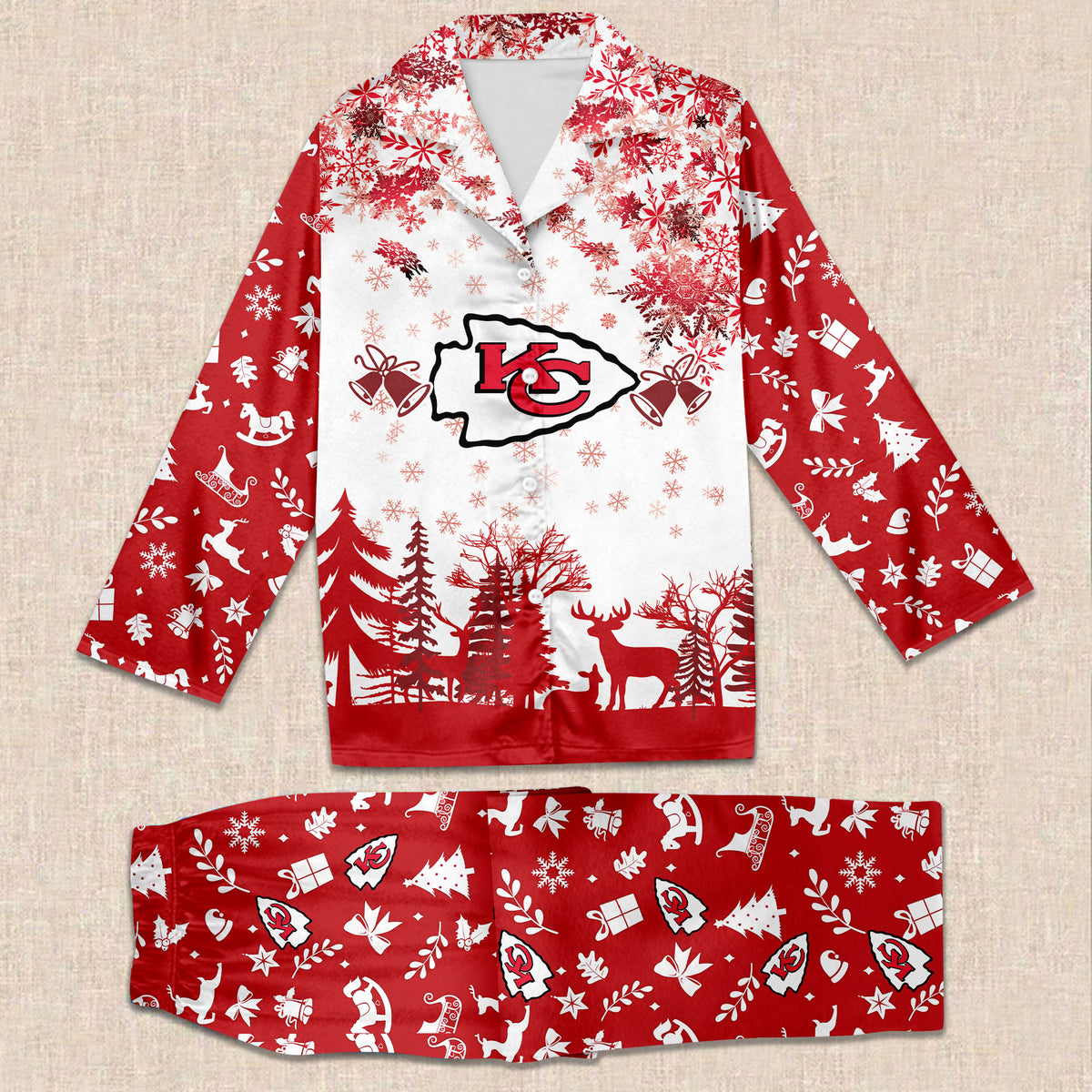 NFL x KC Christmas Jungle Pajama Set HLP HLPHUONG