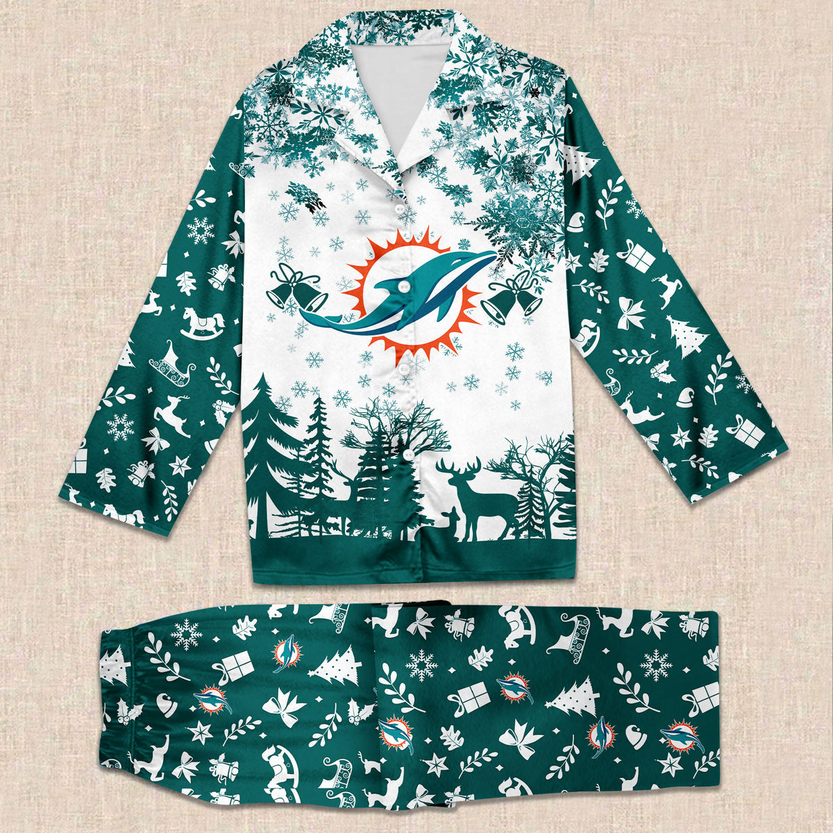 NFL x MIA Christmas Jungle Pajama Set HLP HLPHUONG