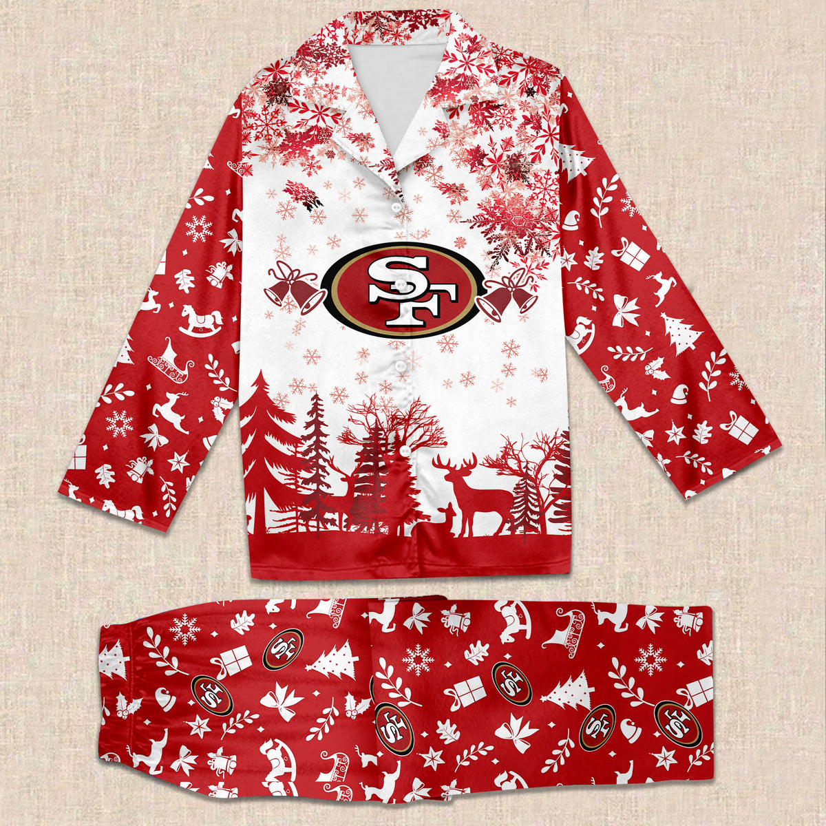 NFL x SF Christmas Jungle Pajama Set HLP HLPHUONG