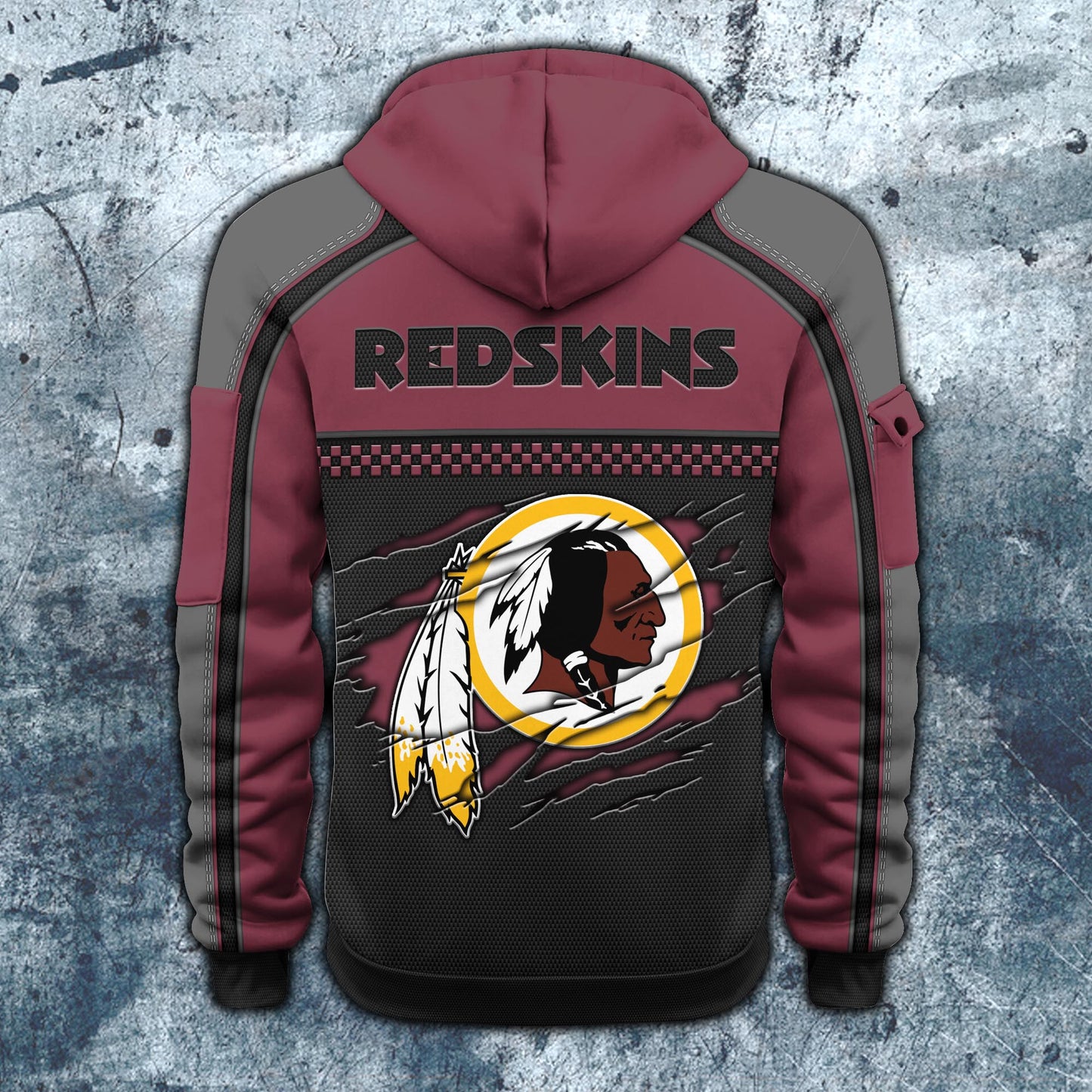 NFL x WAS RED Personalized Half-zip Hoodie HLP