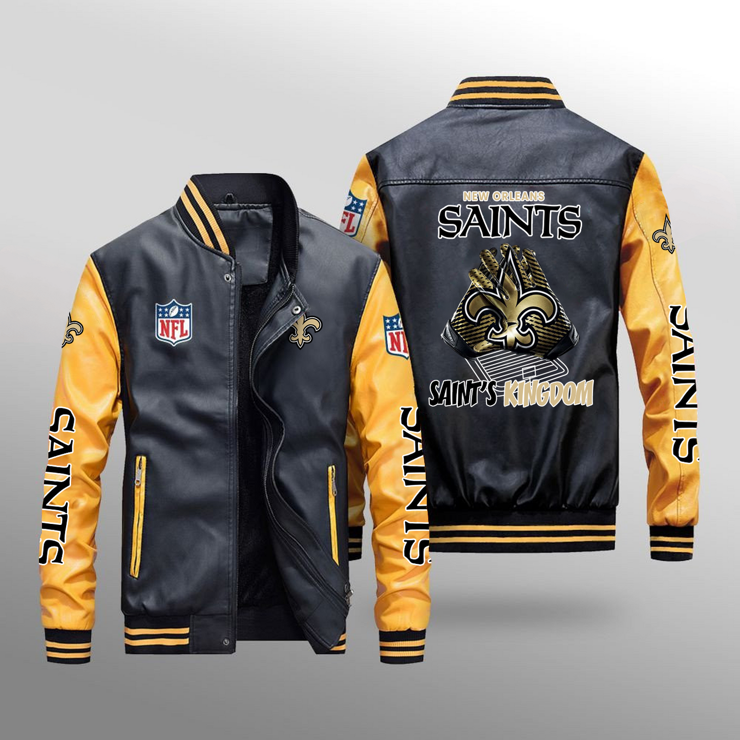 NO x NFL Leather Bomber Jacket DATND TANTD