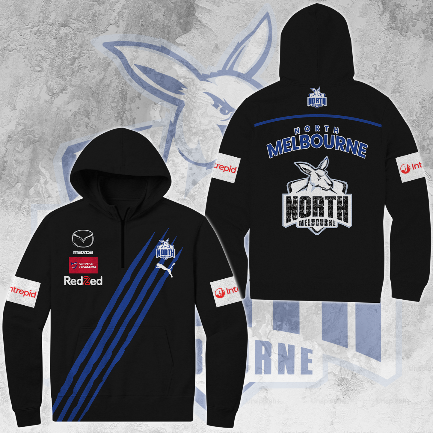 North Melbourne Football Club AFL Kangaroos Limited Edition Quarter Zip Hoodie TM V1