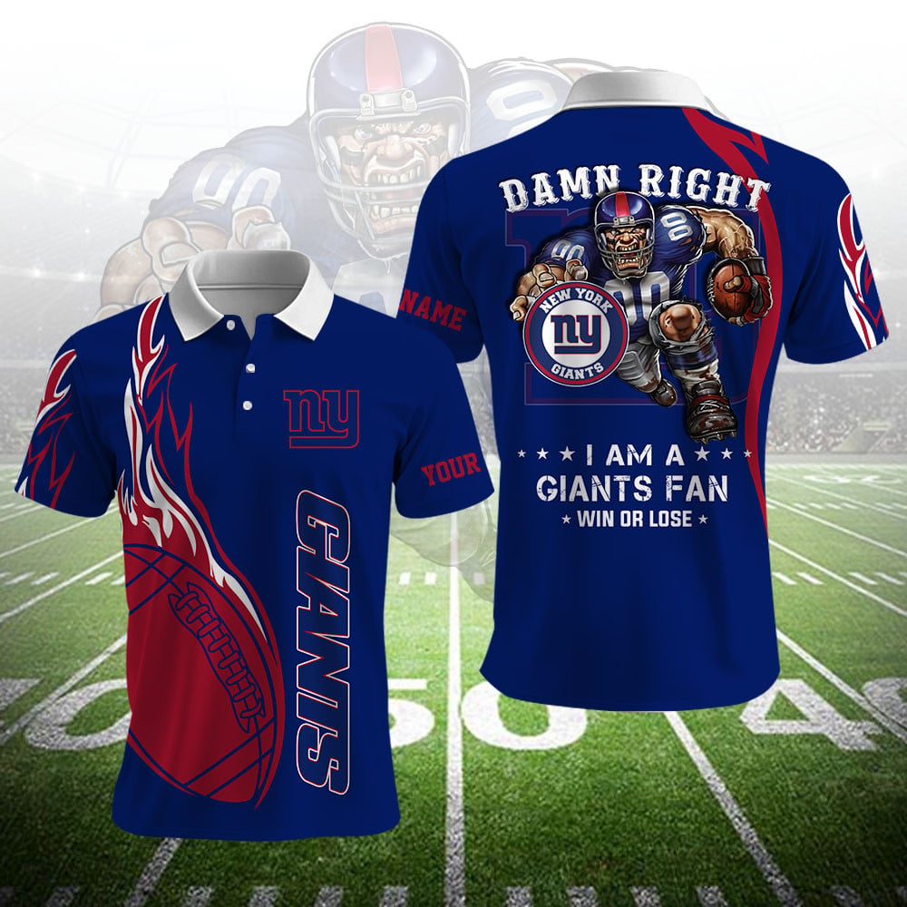 NYG NFL Team Mascot Polo Shirt DDT NTL