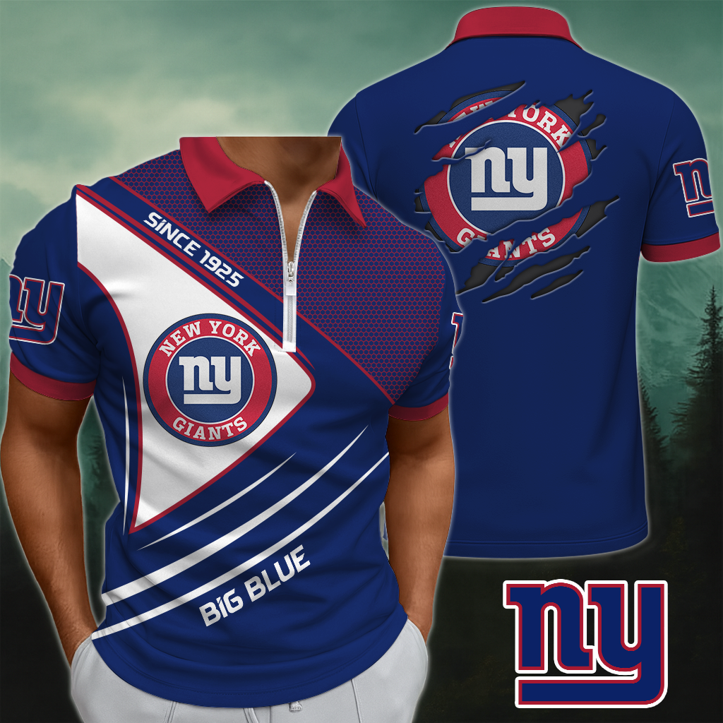 NYG x NFL Premium 3D Zip Polo DDT NTL