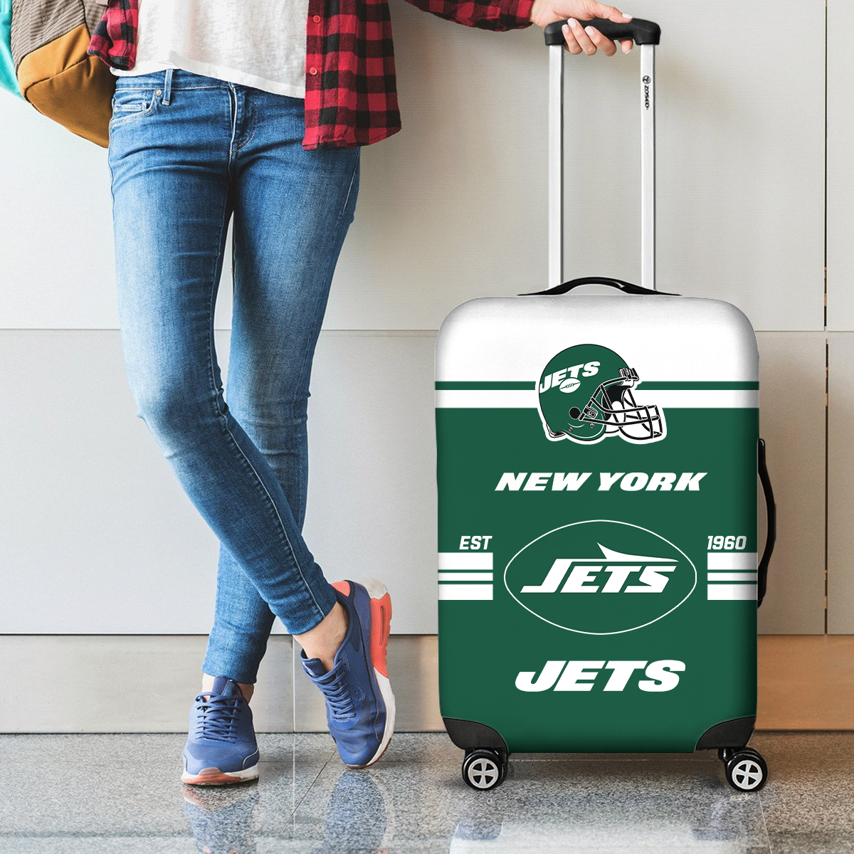 NYJ NFL Luggage Cover Suitcase Protector DDT NTL