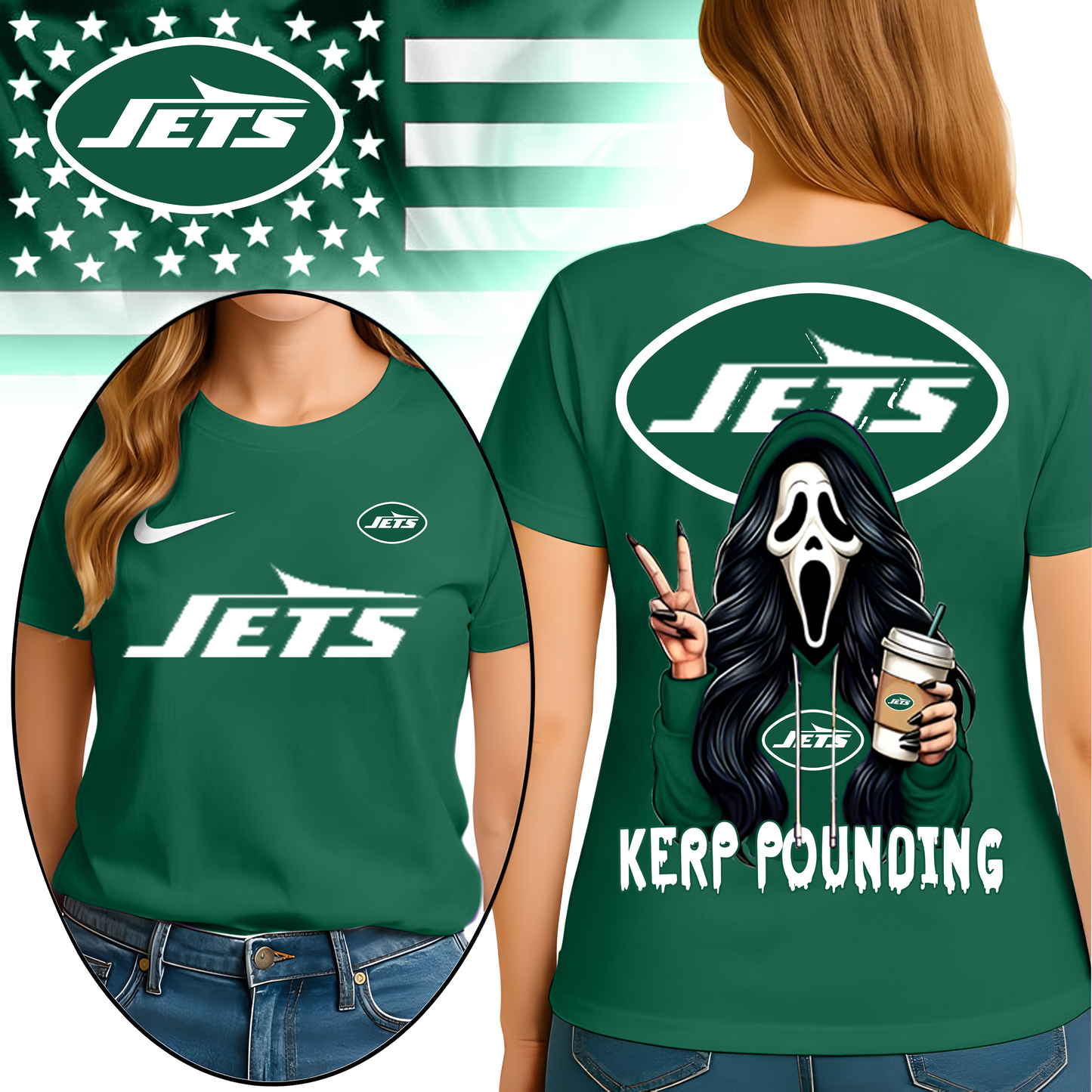 NYJ Premium NFL Ghostface 3D Shirt DDT HLPHUONG