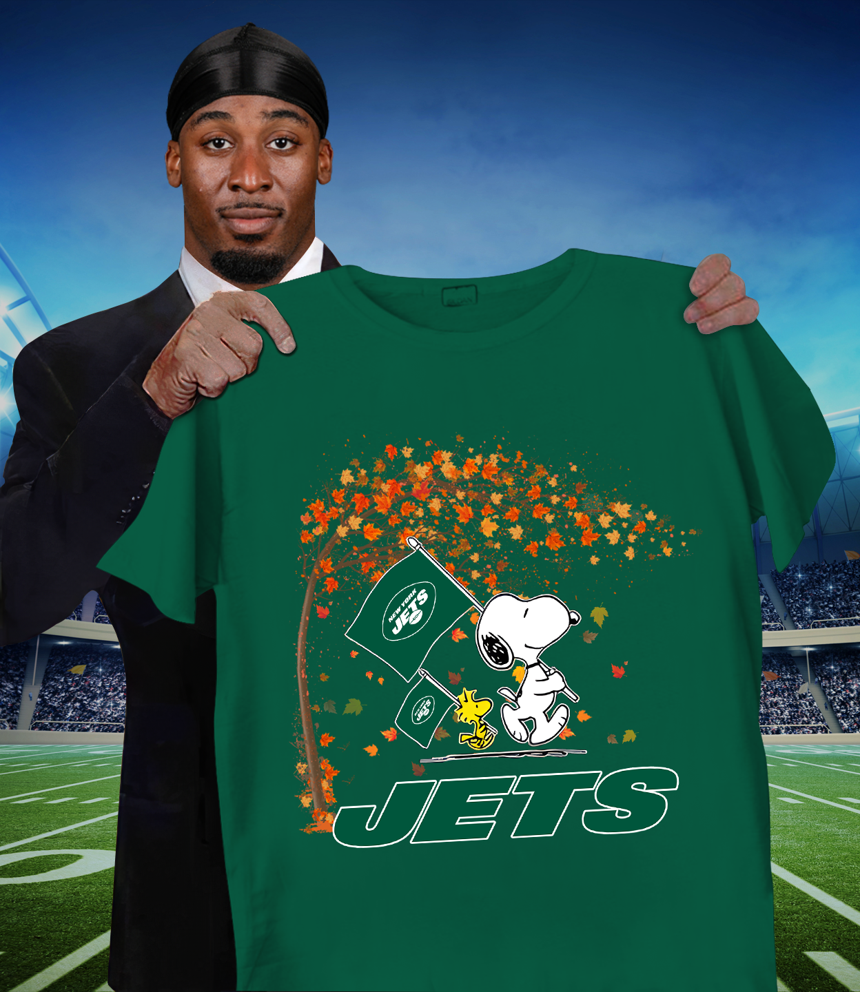 NYJ x NFL Snoopy and Woodstock Happy Autumn 2D Shirt DatND ThuongNH