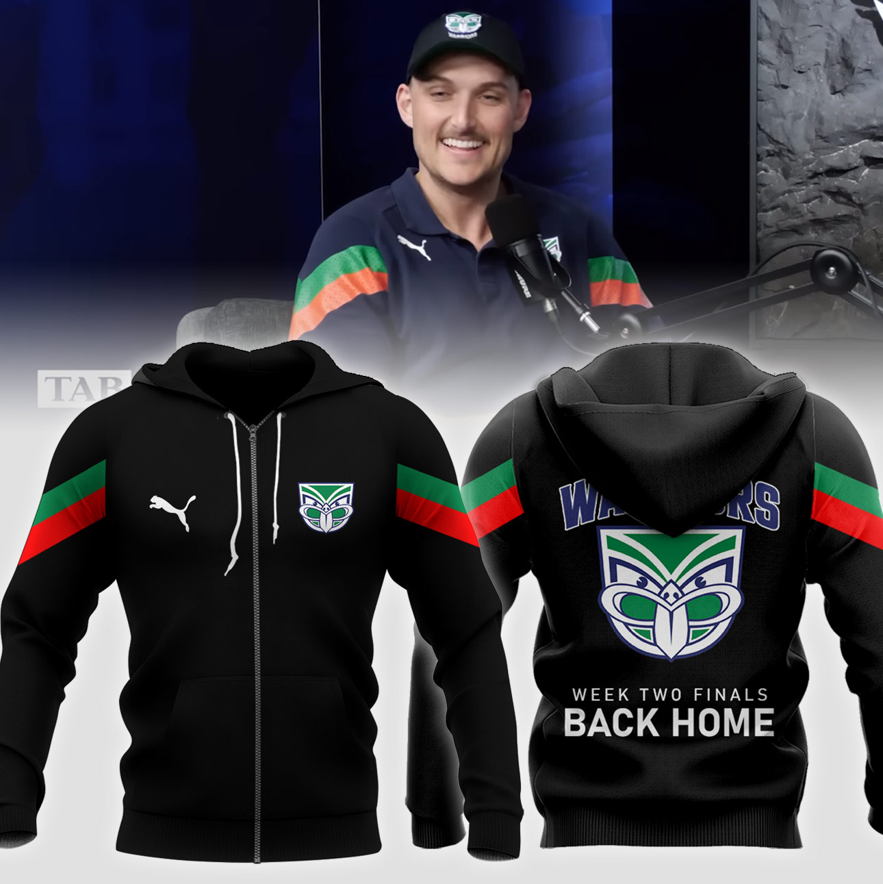 One NZ Warriors NRL Up The Wahs Limited Edittion Zip Hoodie TM V10