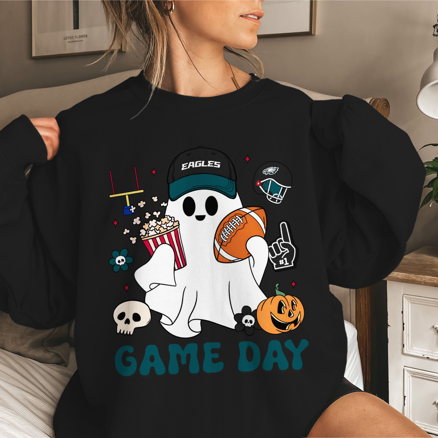 PE Game Day Football Ghost Sweatshirt DDT NTL