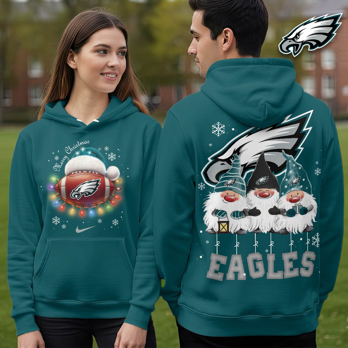 PE Premium NFL Christmas Gnomes Hoodie DDT CTND