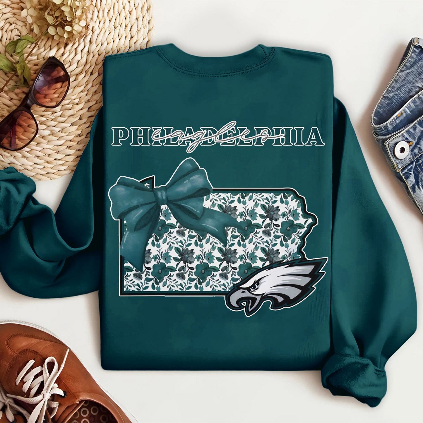 PE Premium NFL Cozy State Bow Sweatshirt DDT NTL
