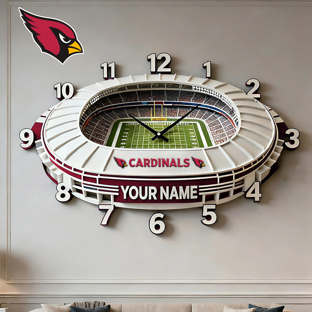 Personalized NFL ARI Stadium Theme Clock V1 NAK NHM