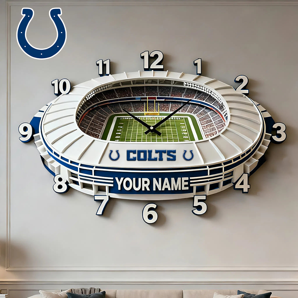 Personalized NFL IND Stadium Theme Clock V1 NAK NHM