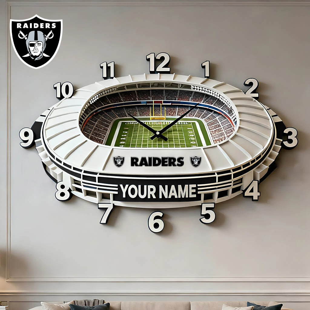 Personalized NFL LV Stadium Theme Clock V1 NAK NHM