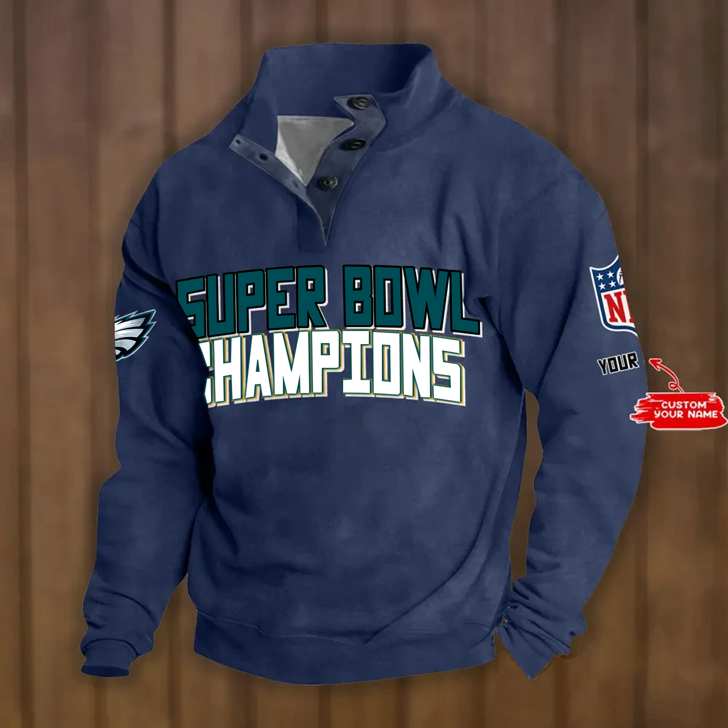 PHI x NFL Double Breasted Stand Collar Hoodies DATND TANTD