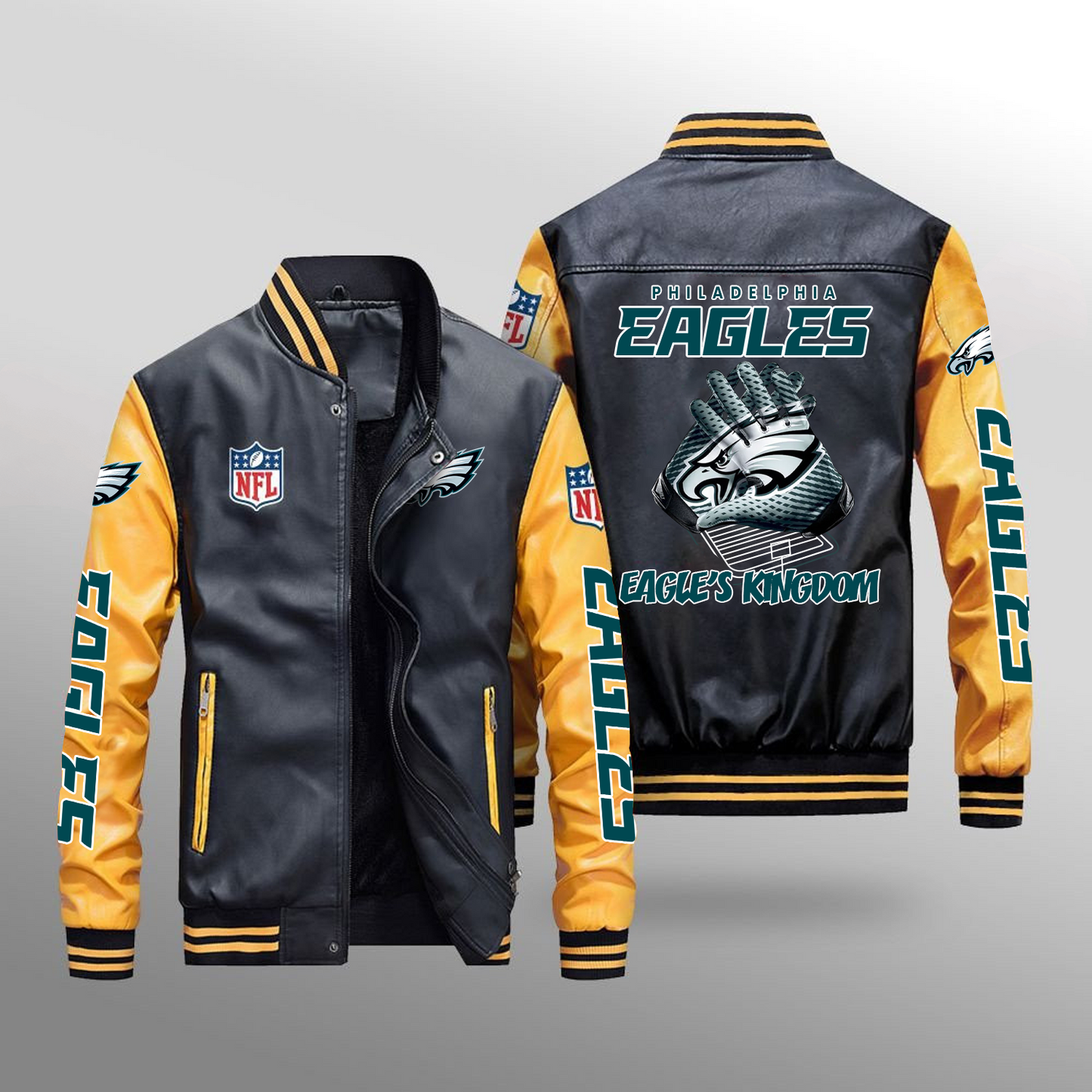 PHI x NFL Leather Bomber Jacket DATND TANTD