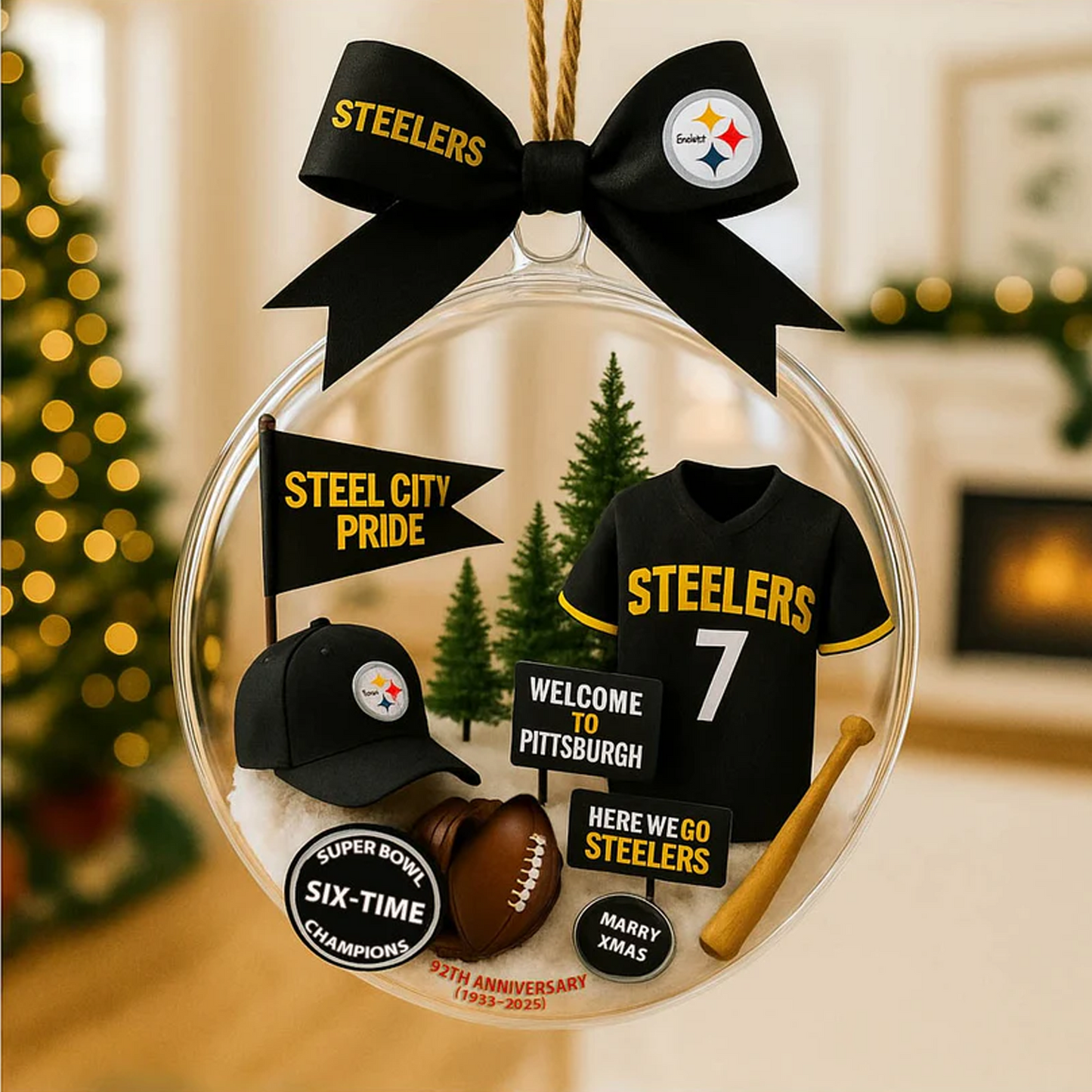 PIT X NFL Baseball Team Christmas Tree and Uniform Pendant V1 NAK NHT