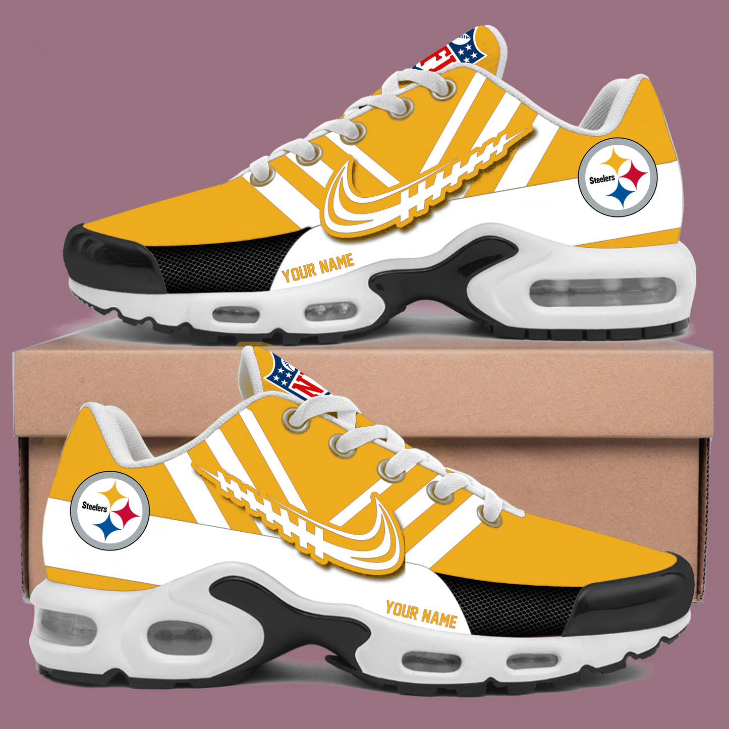 PIT x NFL Personalized Air Max Plus Sneakers DATND TANTD