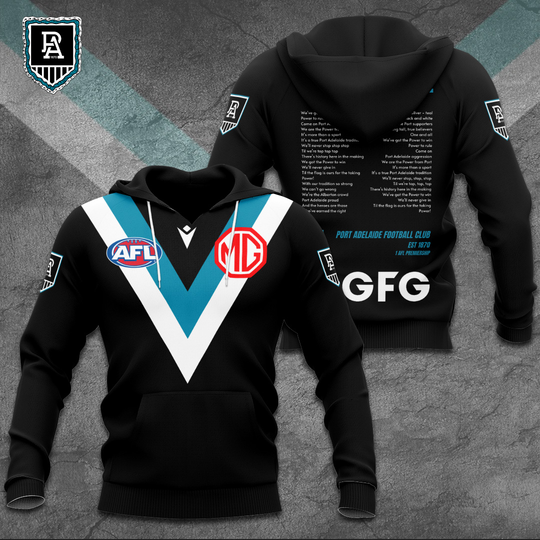 Port Adelaide Football Club AFL Power Special Edition Hoodie TM NTA V6