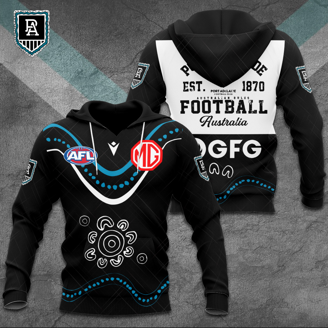 Port Adelaide Football Club AFL Power Special Edition Hoodie TM V7
