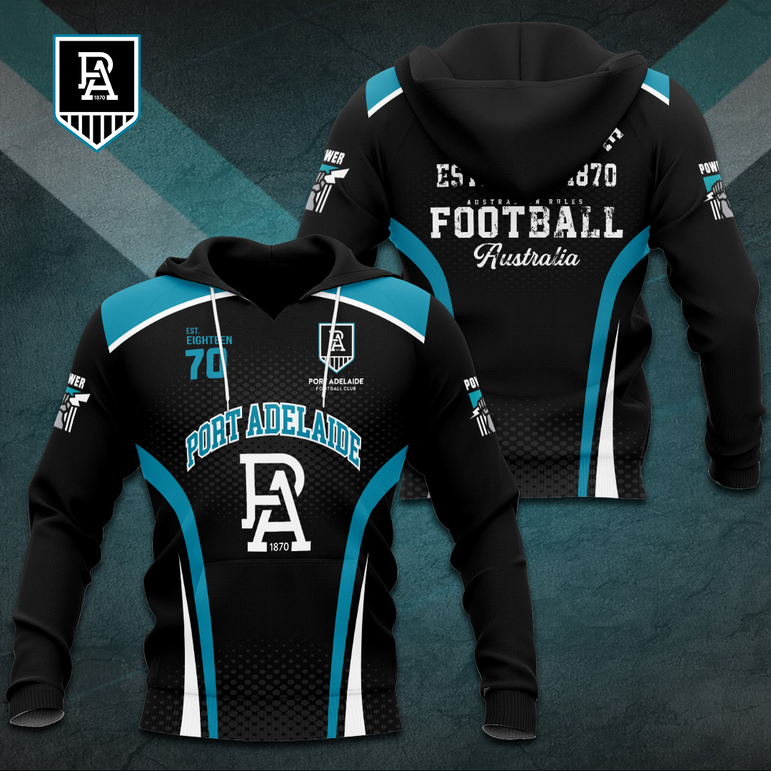Port Adelaide Football Club AFL Power Special Edition Hoodie TM V8