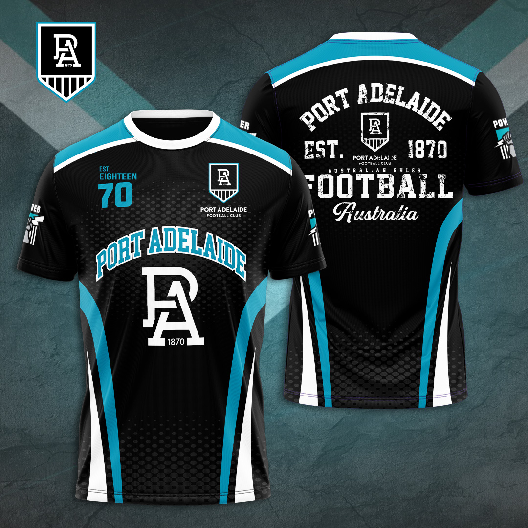 Port Adelaide Football Club AFL Power Special Edition T-Shirt TM - You will save more when you buy the clothes and hat combo V8