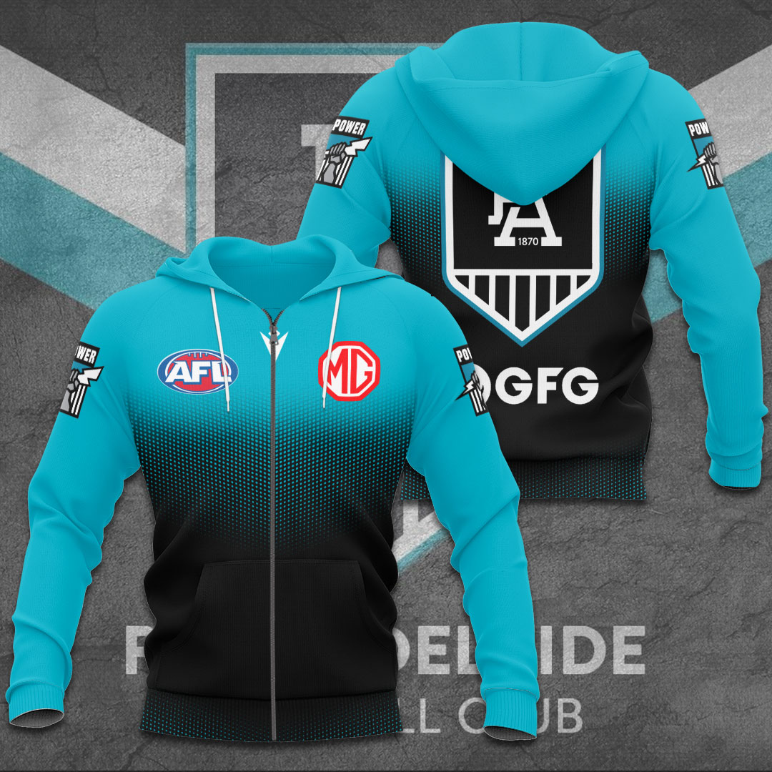 Port Adelaide Football Club AFL Power Special Edition Zip Hoodie TM V3