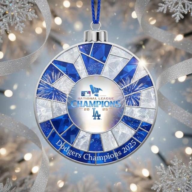 Premium MLB LAD World Series Glass Decorative Ornament V1 NMD 031125 TTV