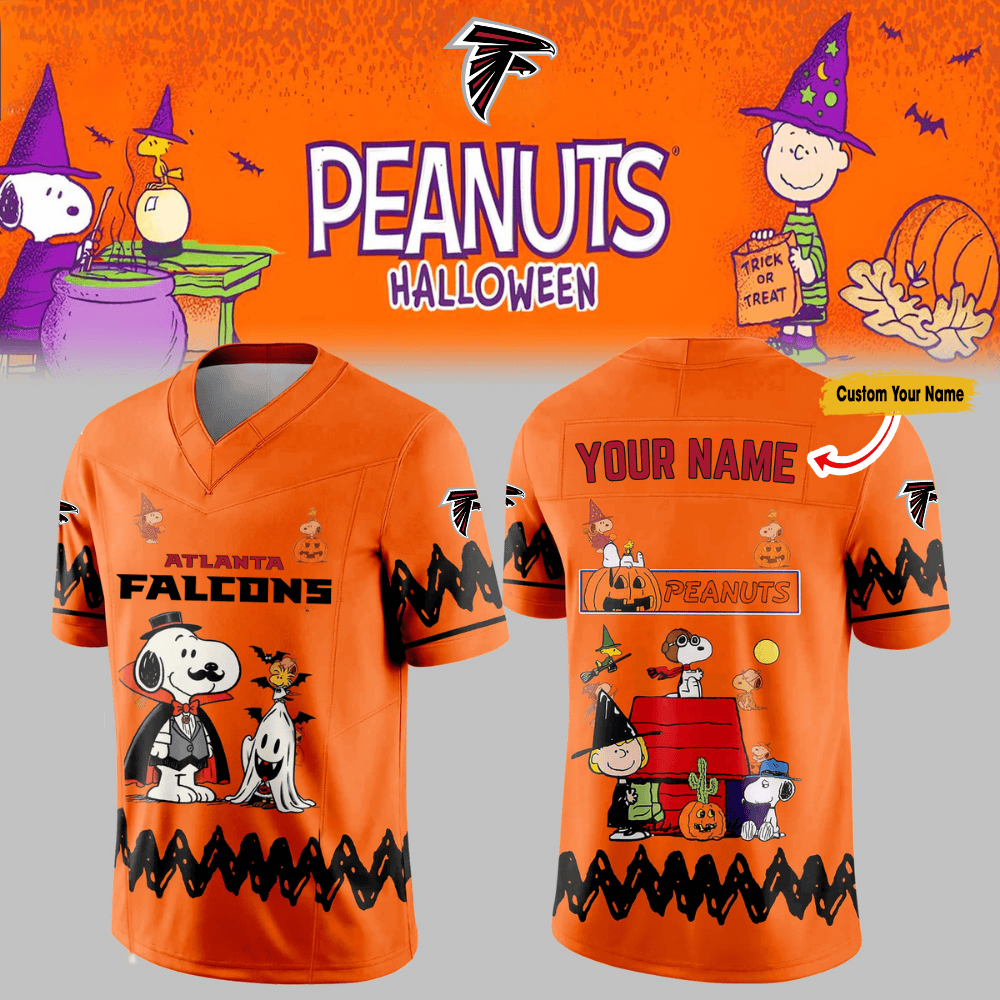 Premium NFL ATL x PEA Halloween V-neck Short Sleeve Jersey V1 NMD TTV
