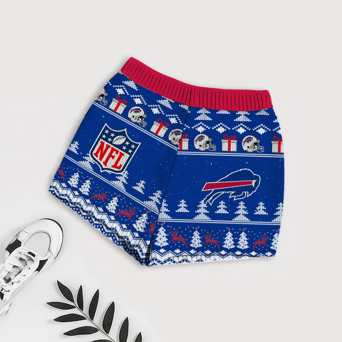 Premium NFL BUF Holiday Sweatshirt & Shorts Set V1 NMD TTV