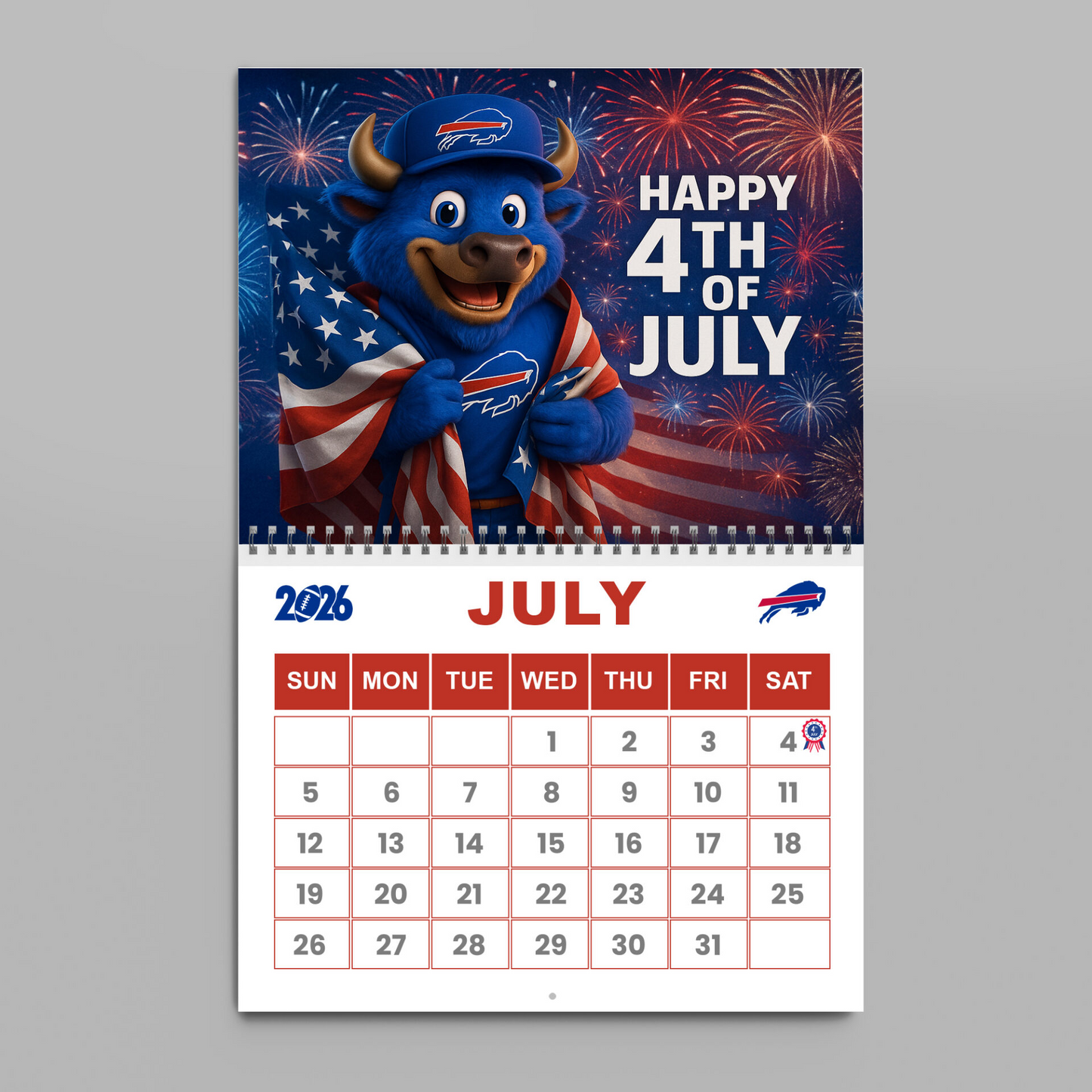 Premium NFL BUF Wall Calendar 2026 V1 NMD TTV