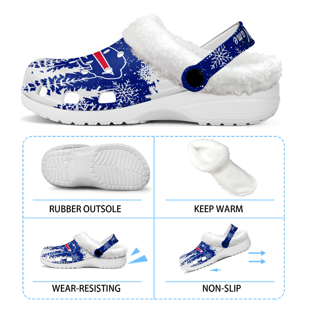 Premium NFL BUF Winter Fleece Clogs V1 NMD TTV