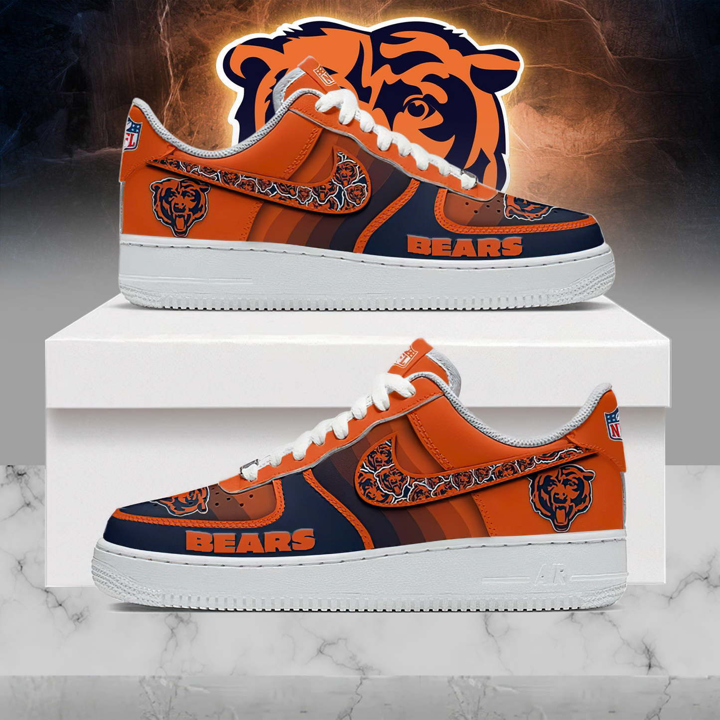 Premium NFL CHI Multicolor AF1 Sneaker V1 NMD25 TTV