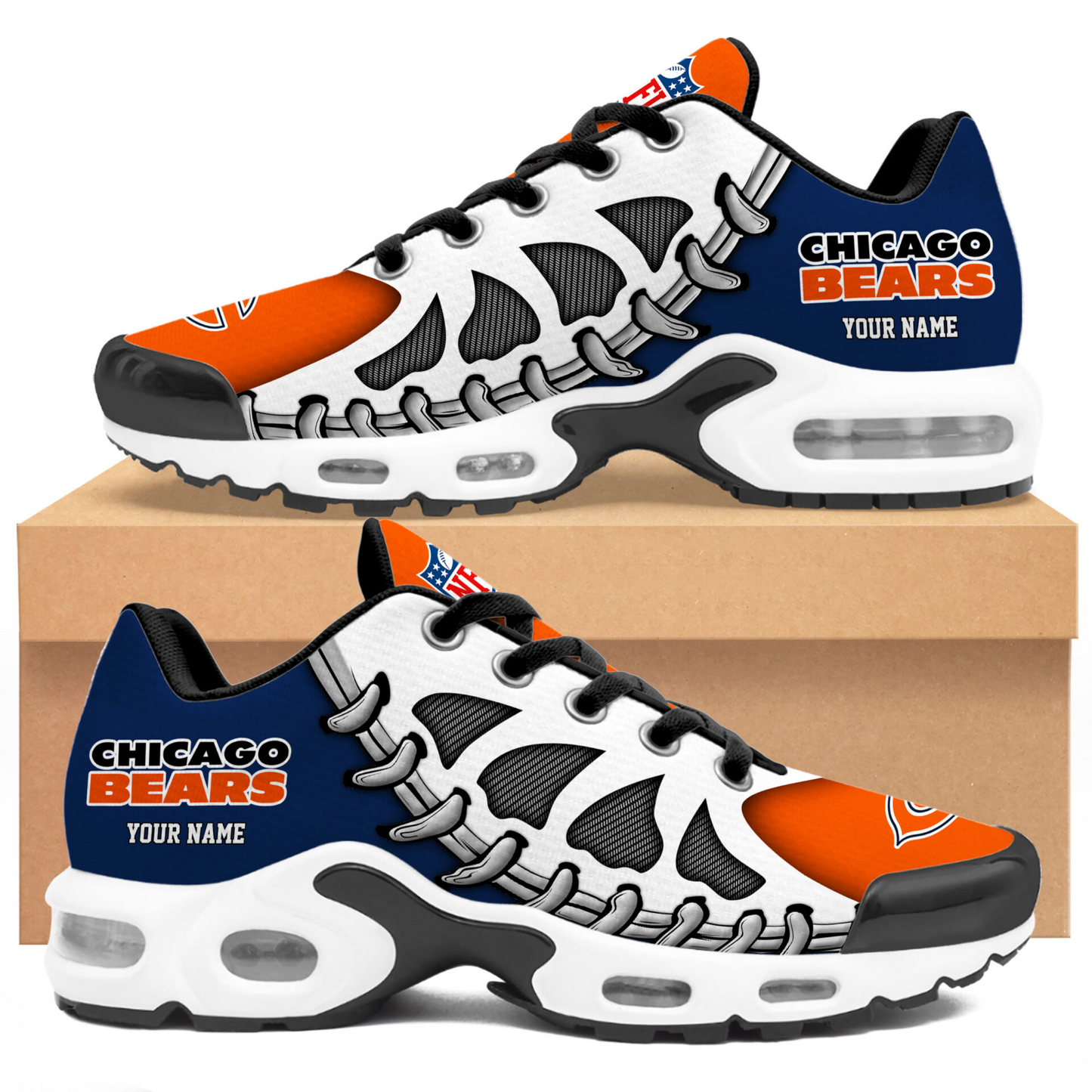 Premium NFL CHI Spine Rush Air Max Sneaker V4 NMD TTV