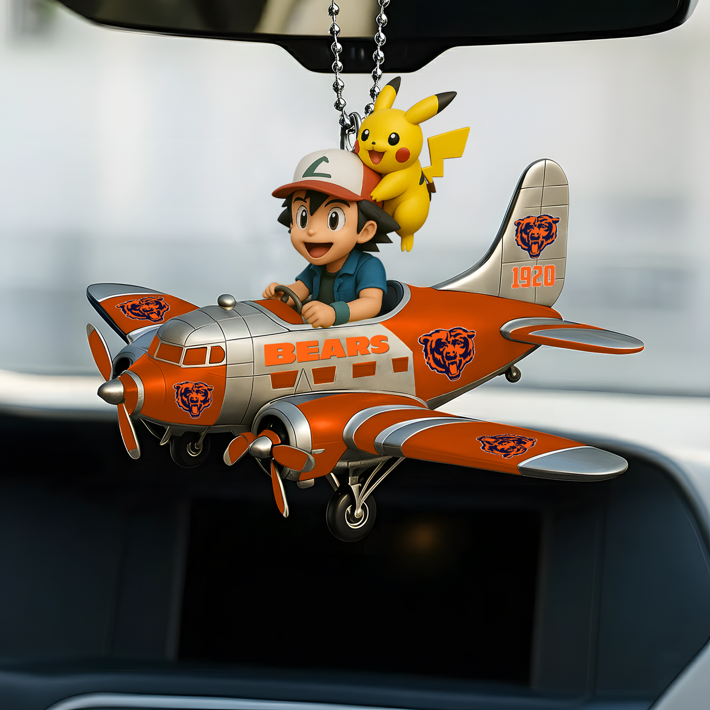 Premium NFL CHI x POK Car Ornament V1 DATND TANTD