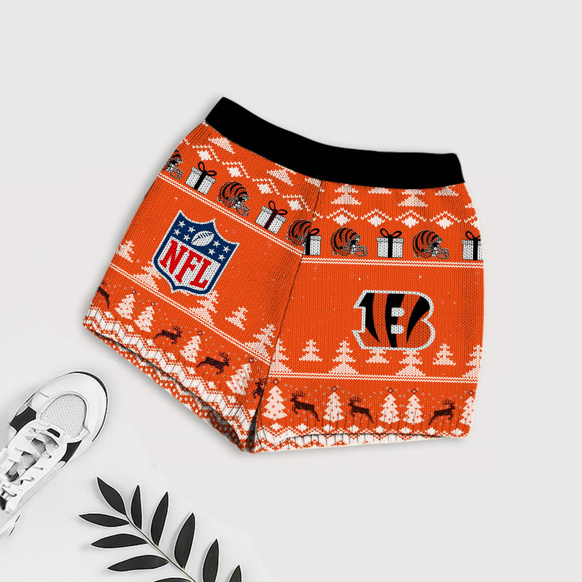 Premium NFL CIN Holiday Sweatshirt & Shorts Set V1 NMD TTV