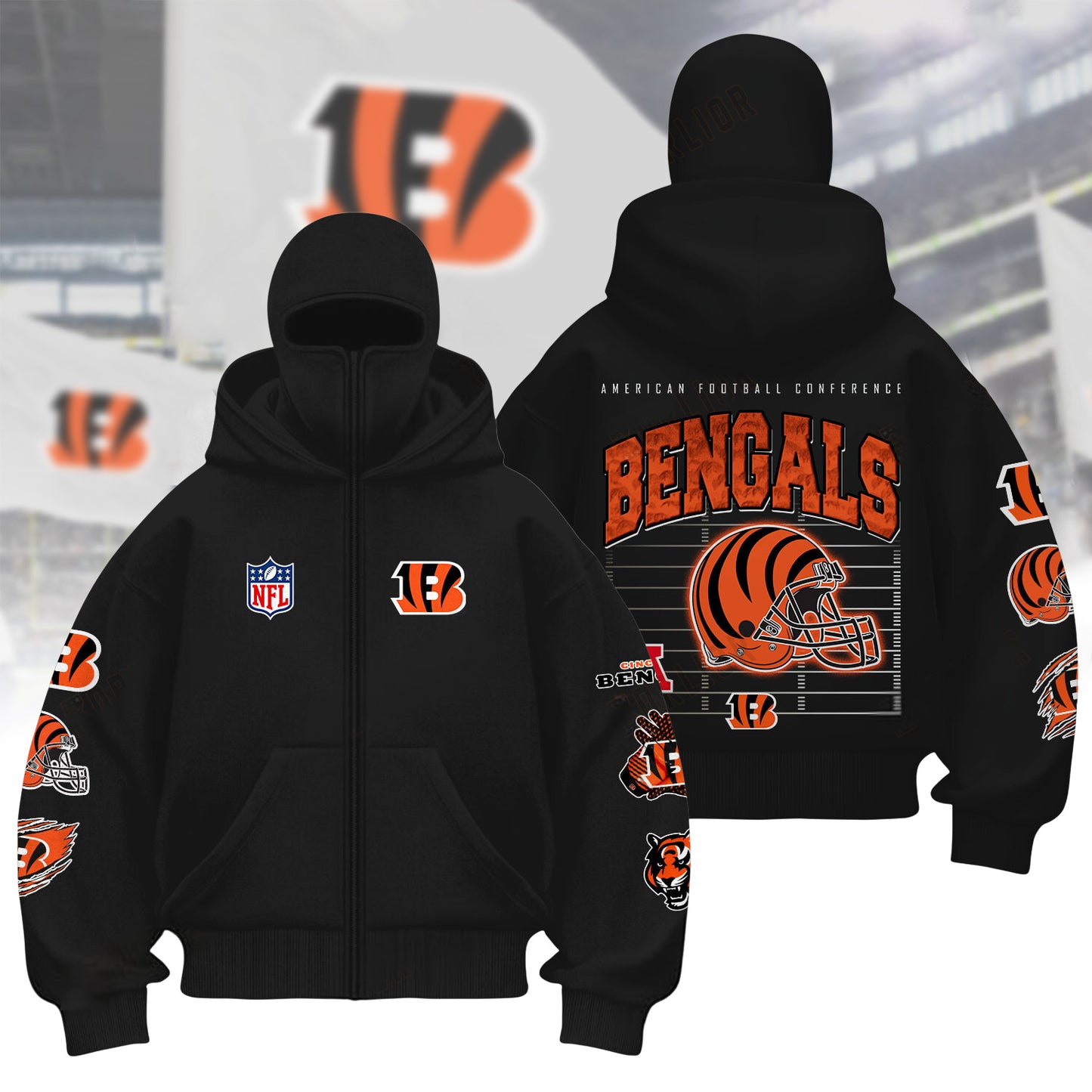 Premium NFL CIN Hoodie Balaclava V1 NMD NHM