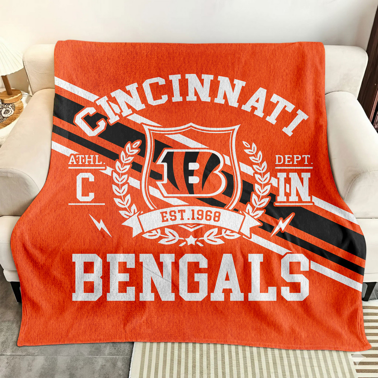 Premium NFL CIN Legacy Fleece Blanket V3 NMD TTV