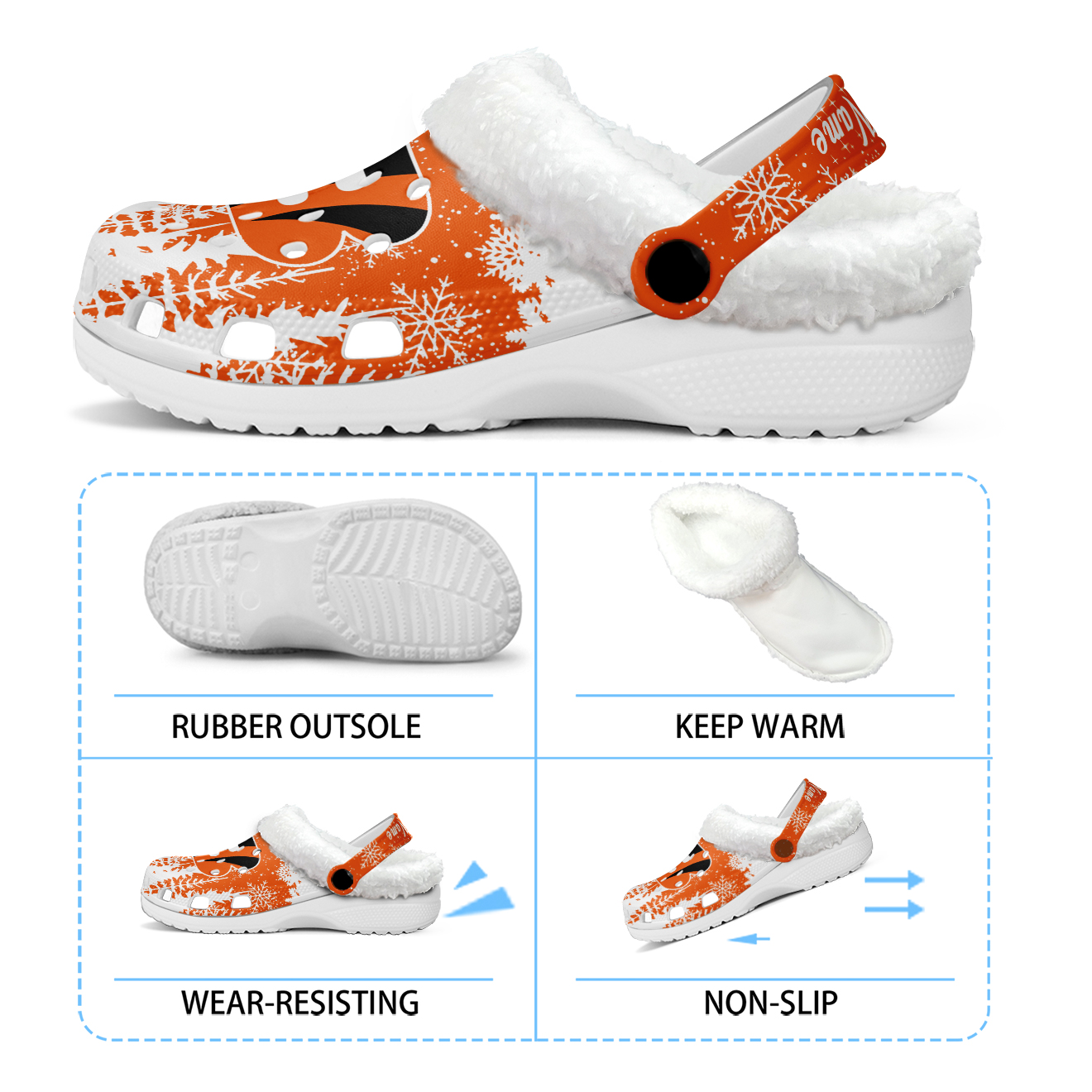 Premium NFL CIN Winter Fleece Clogs V1 NMD TTV