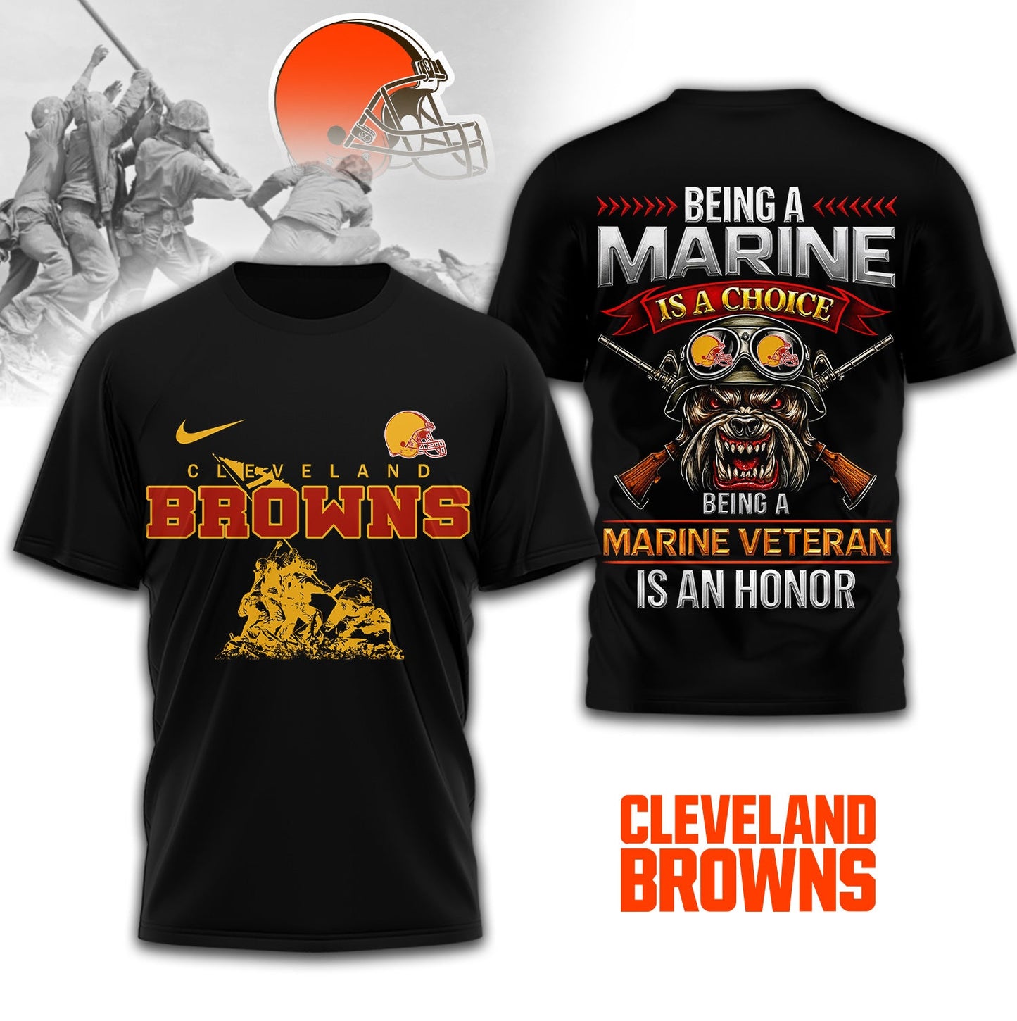 Premium NFL CLE Marine Veteran Shirt V2 NMD NHM