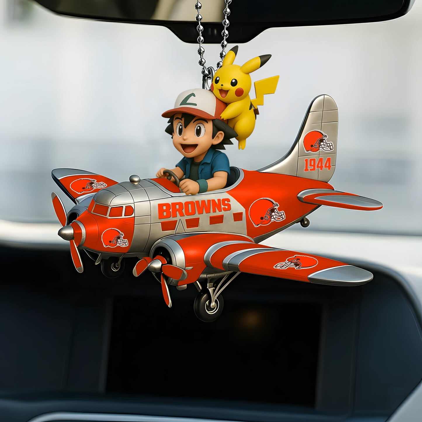 Premium NFL CLE x POK Car Ornament V1 DATND TANTD