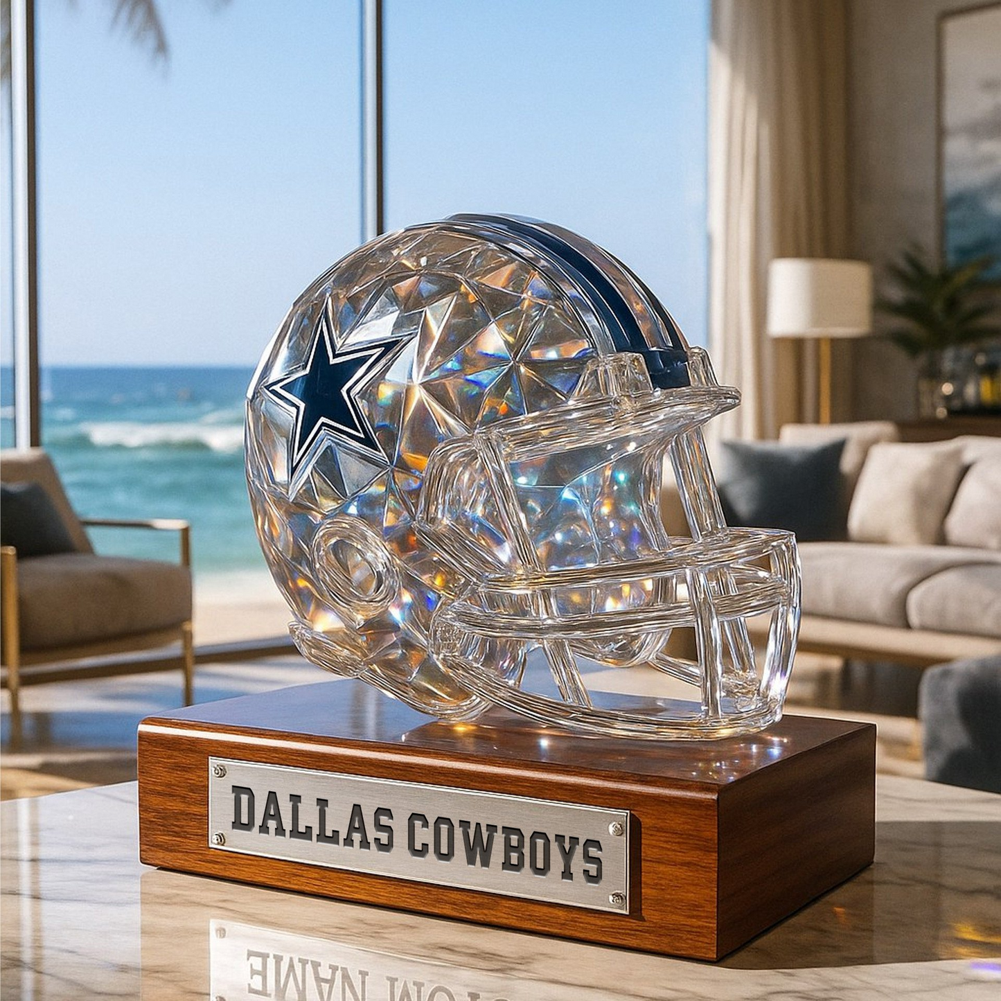 Premium NFL DAL Crystal Style Desktop Ornament V1 NMD TTV