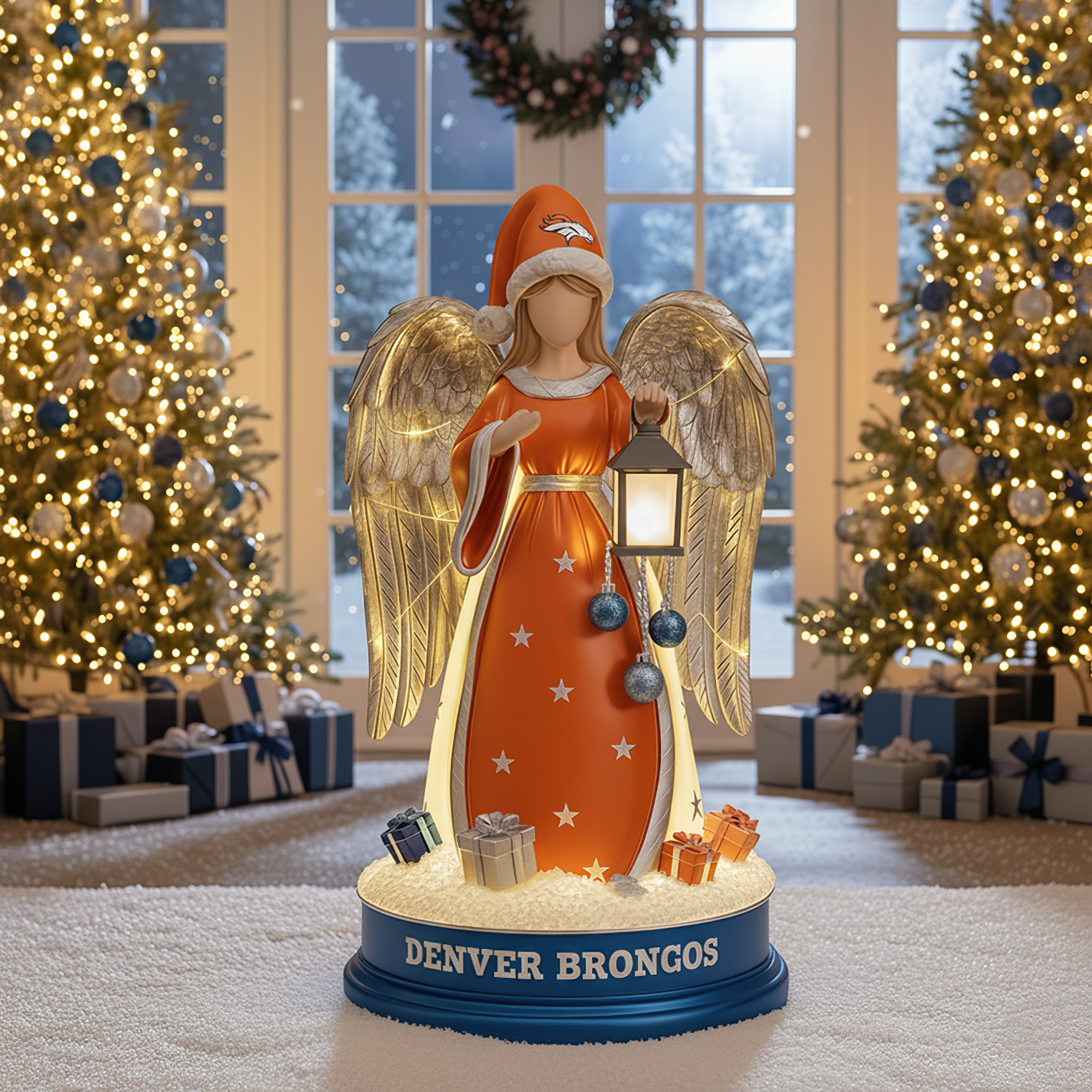 Premium NFL DEN Christmas Angel Statue Led Light V1 NMD TTV