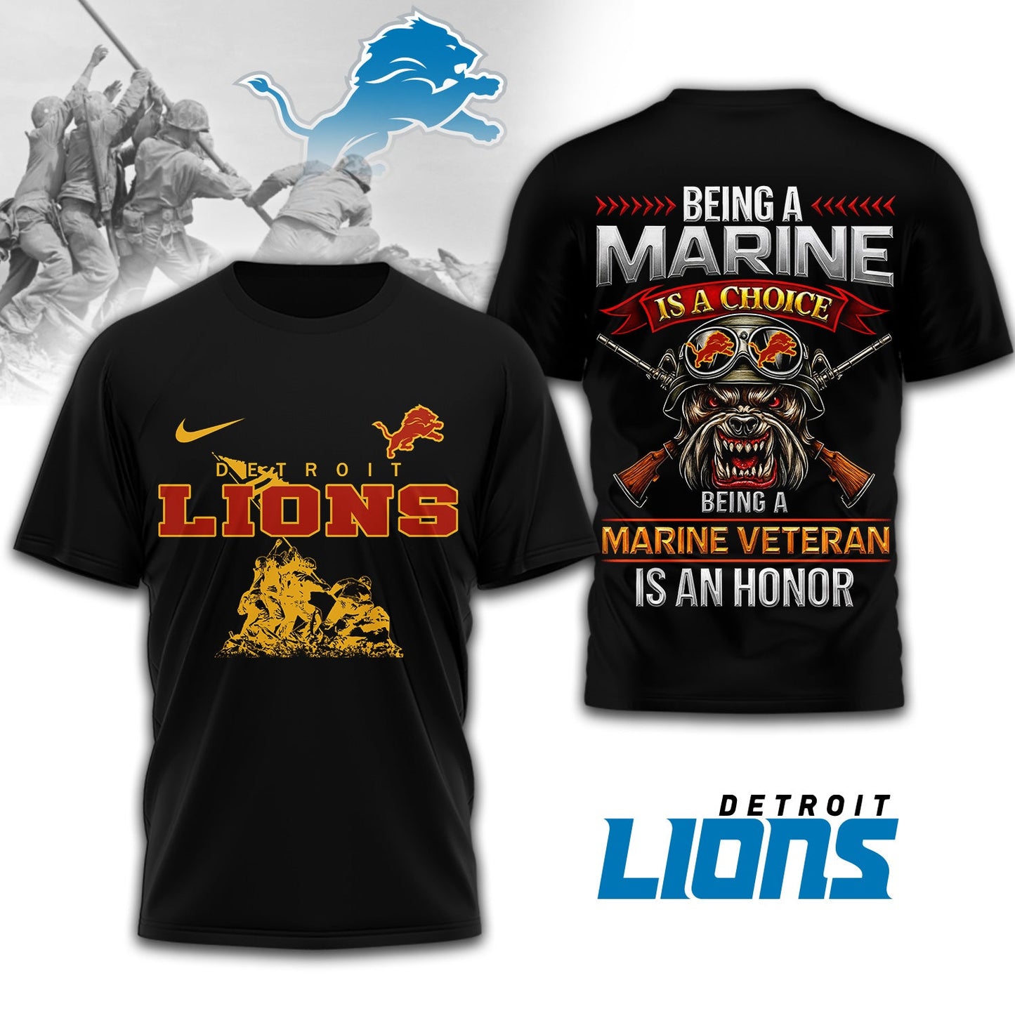 Premium NFL DET Marine Veteran Shirt V2 NMD NHM