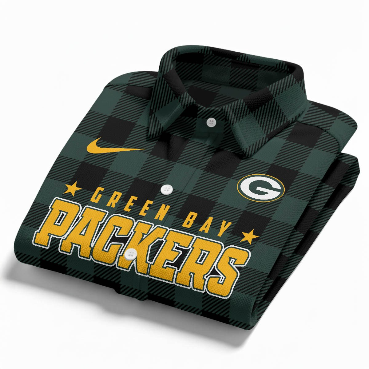 Premium NFL GB Check Long-sleeve Casual Shirt V1 NMD TTV