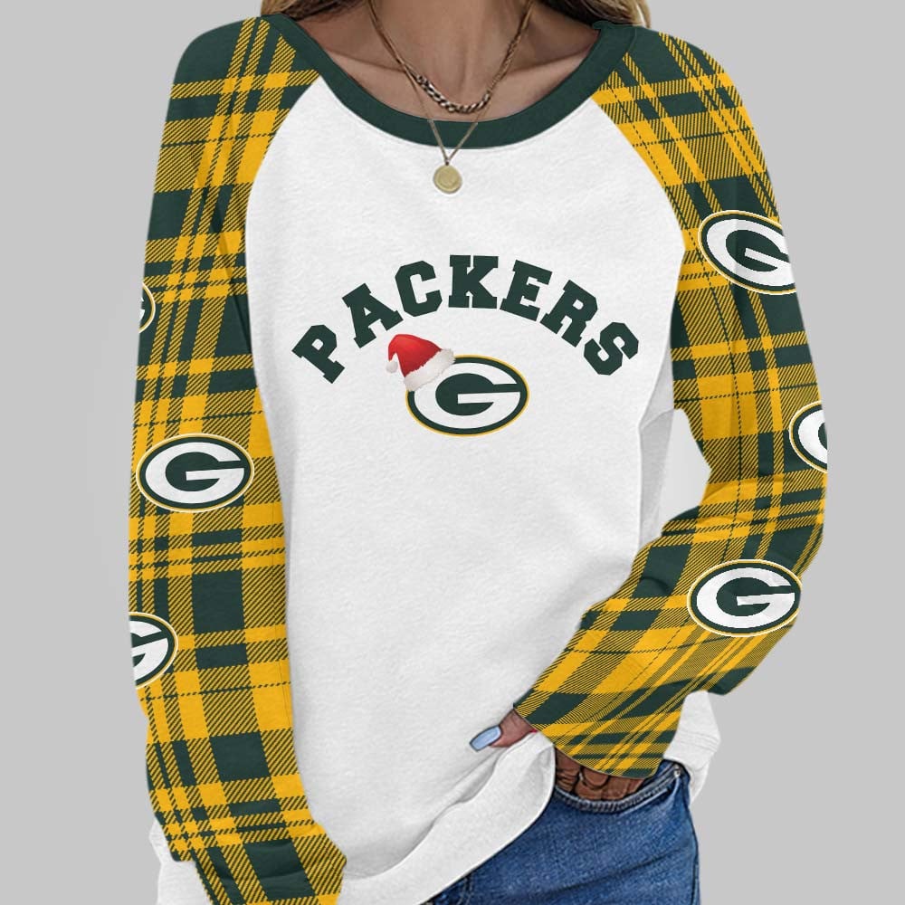 Premium NFL GB Cozy Round Neck Raglan Sleeve Sweatshirt V1 NMD NHM