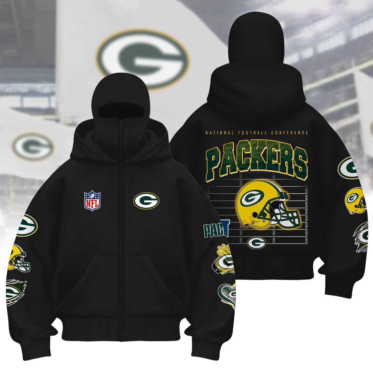 Premium NFL GB Hoodie Balaclava V1 NMD NHM